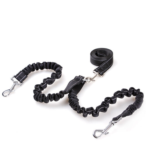 Double Headed Retractable Dog Leash with Pull Rope